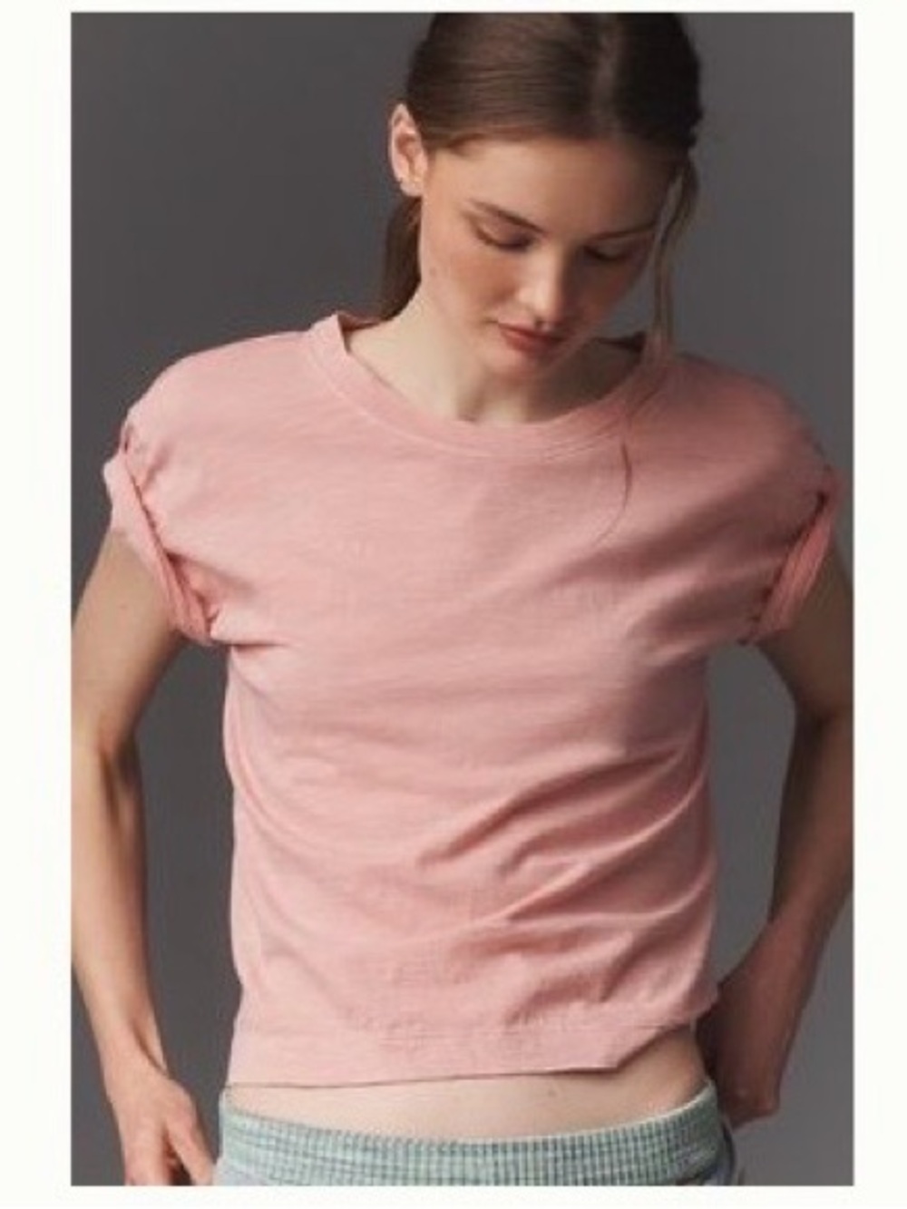 Size L Billie Regenerative Cotton Short-Sleeve Tee in Rose
